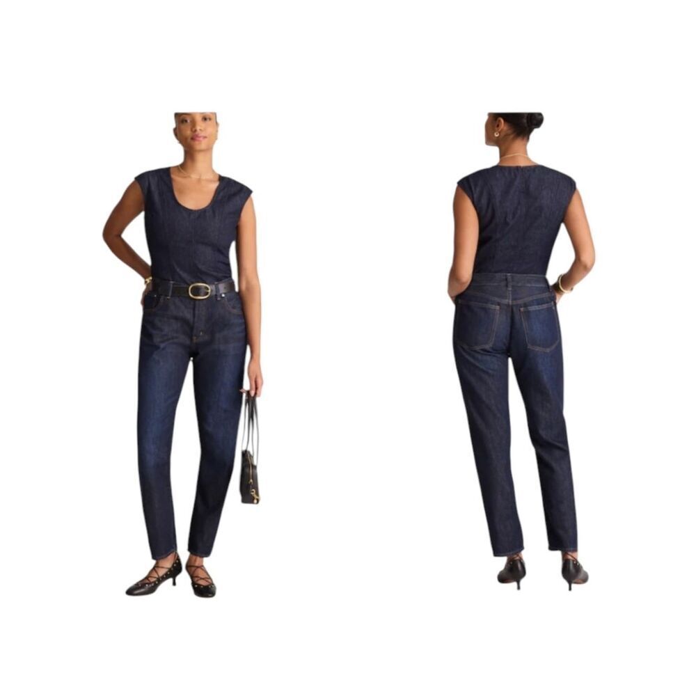 NWT Madewell The Curvy Dean Easy Straight Jeans Foundry Wash Softdrape Blue 32